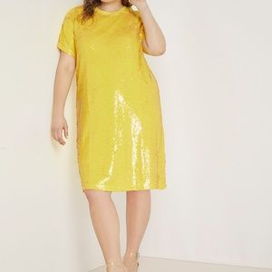 Canary Yellow Sequin Dress